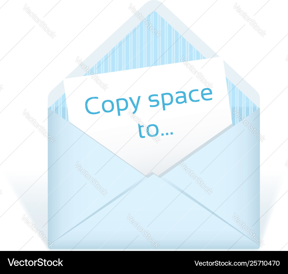 Open envelope with copy space card inside Vector Image