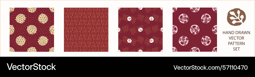 Polka dot blockprint seamless pattern set Polka dot blockprint seamless pattern set vector image
