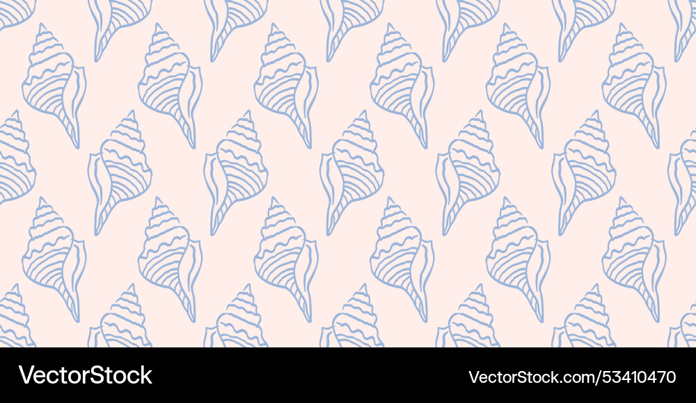 Sea shell seamless pattern ocean seashell print Sea shell seamless pattern ocean seashell print vector image