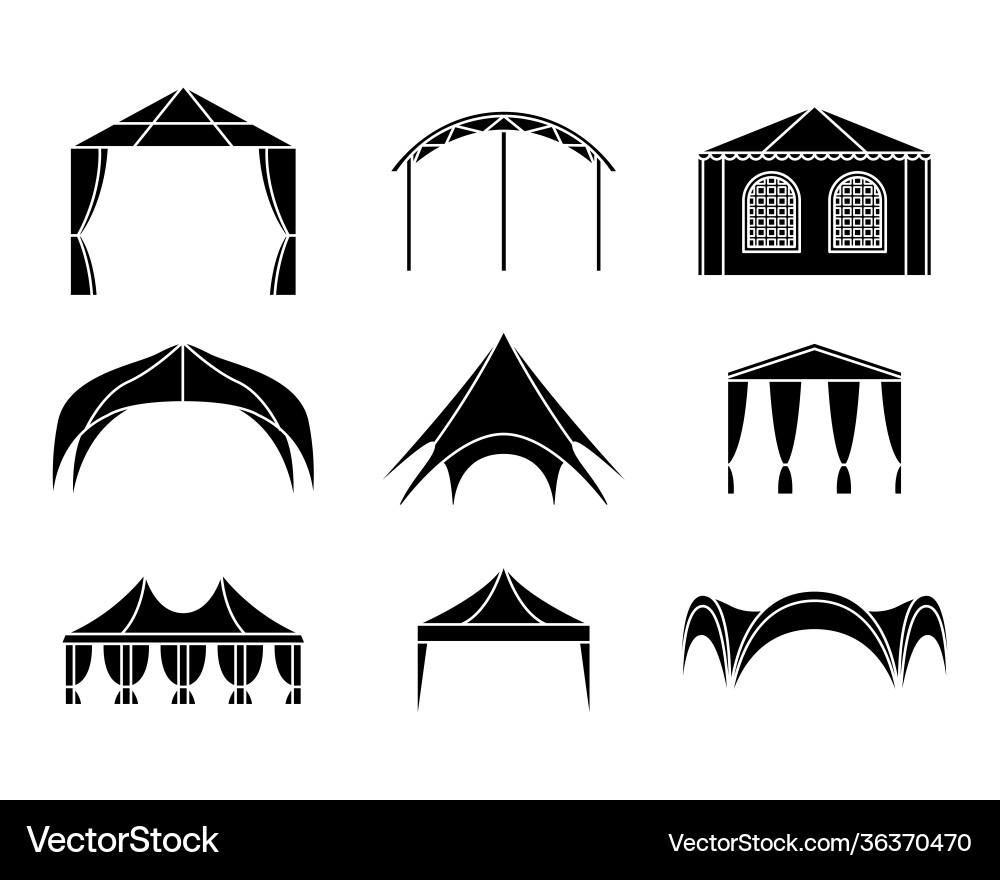 Set event tent simple style Set event tent simple style vector image