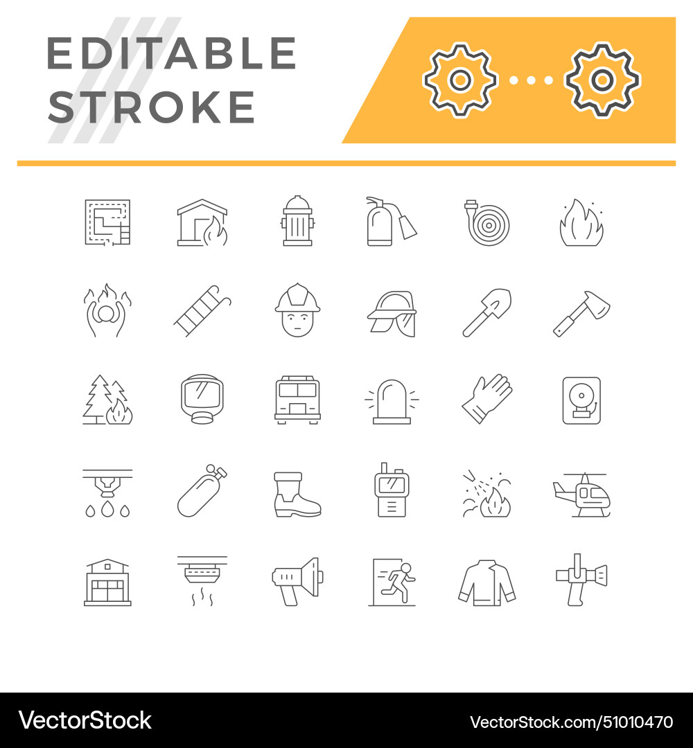 Set line icons of firefighting Set line icons of firefighting vector image