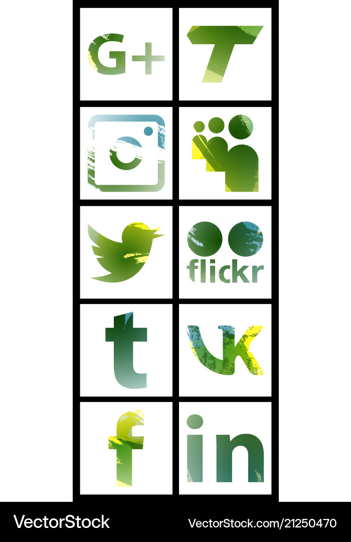 Set of social networking icons web design flat Set of social networking icons web design flat Vector Image