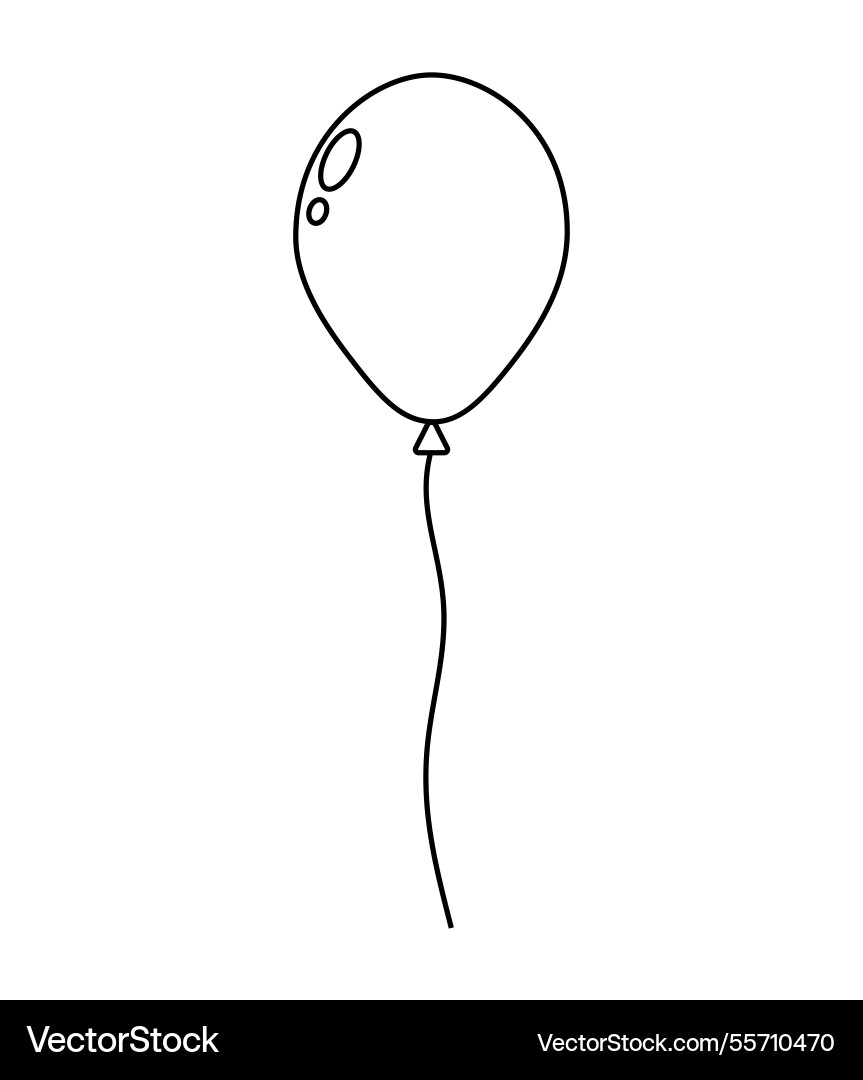 Simple outline of a balloon floating vertically Simple outline of a balloon floating vertically vector image