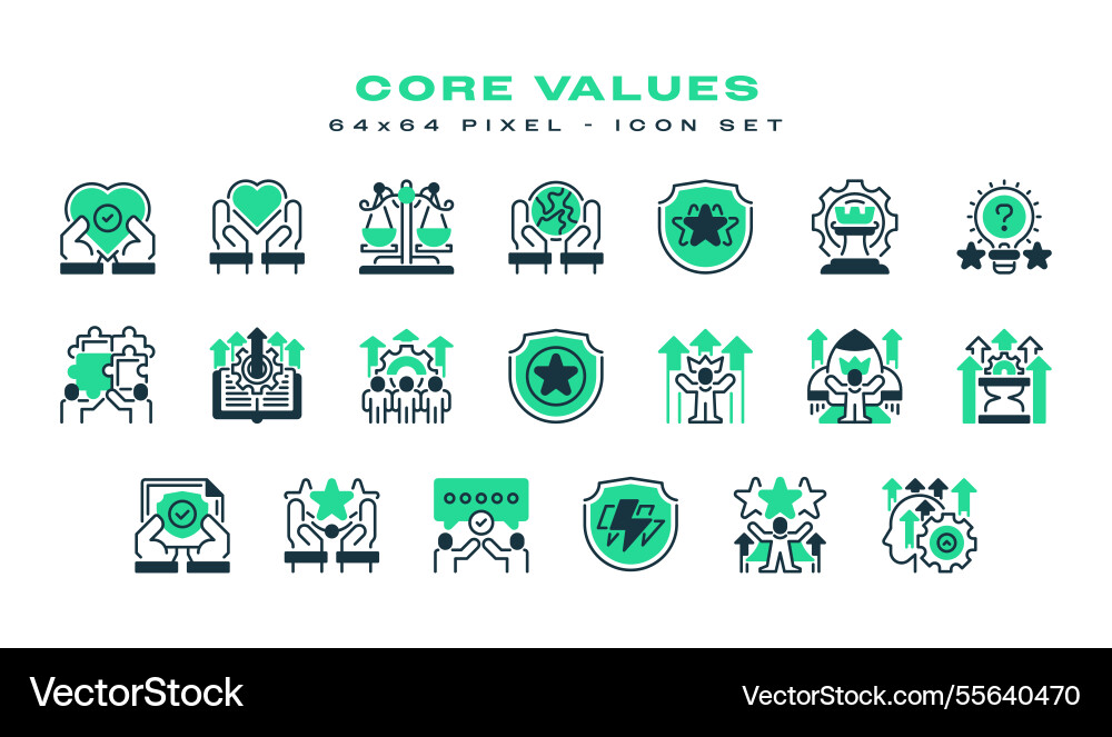 Simple set of core values related line icons Simple set of core values related line icons vector image