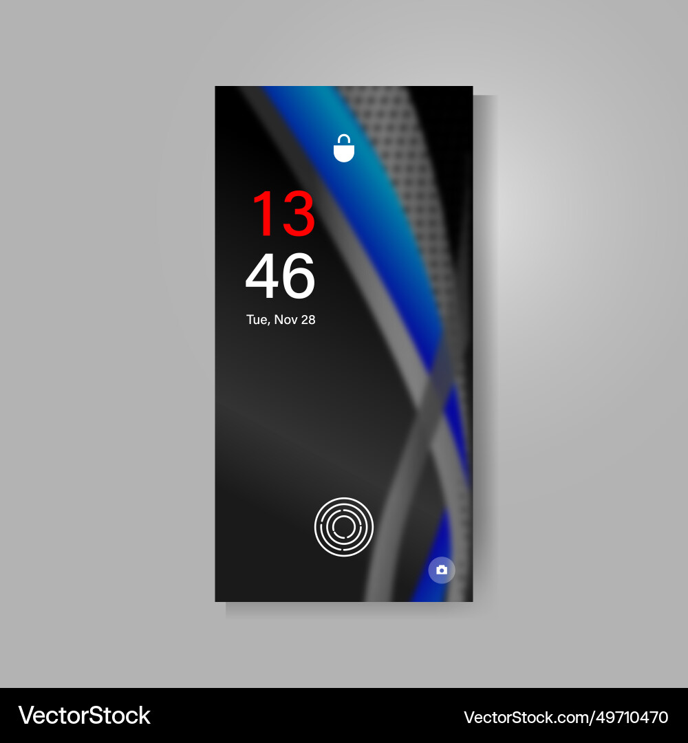 Smartphone screen with dynamic abstract wavy Vector Image