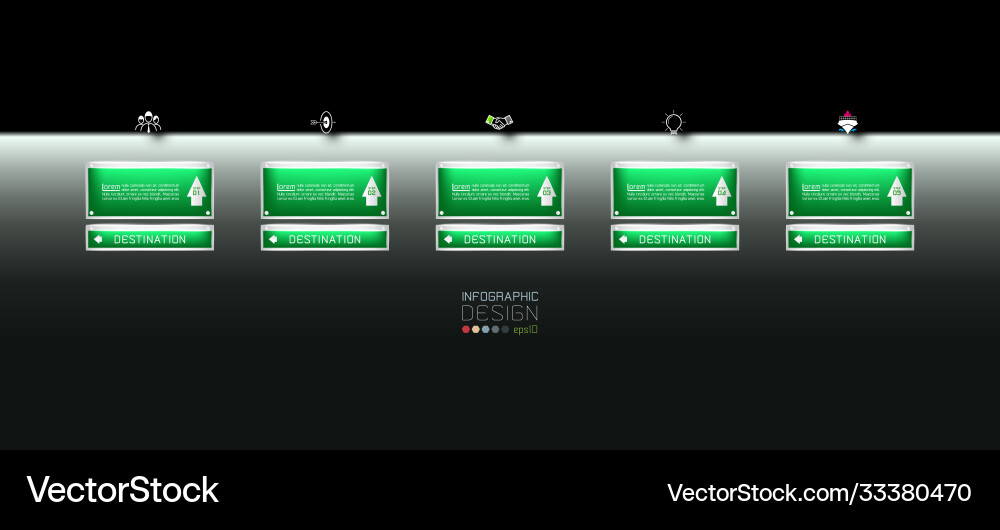 Square label explains processes working Vector Image