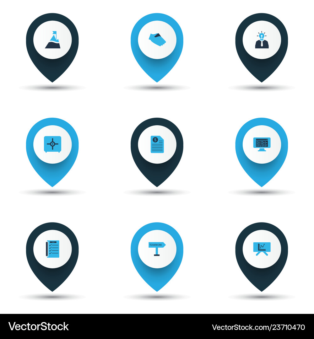 Team icons colored set with browser window Team icons colored set with browser window vector image