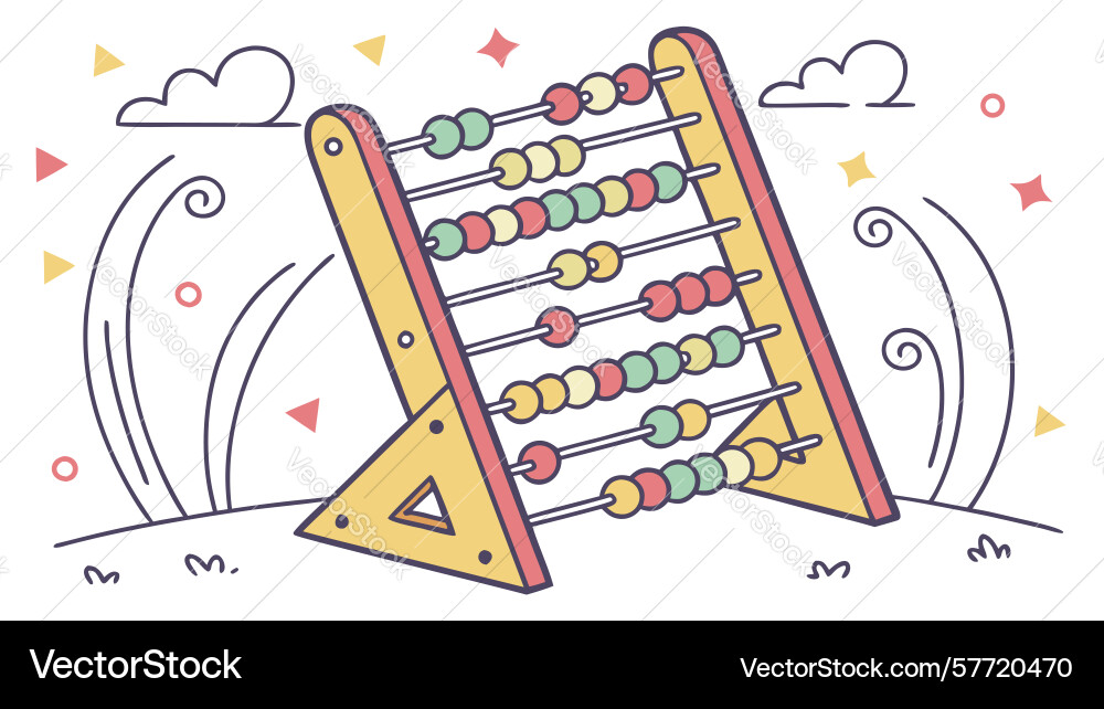 Vivid abacus with numbers and playful elements Vector Image