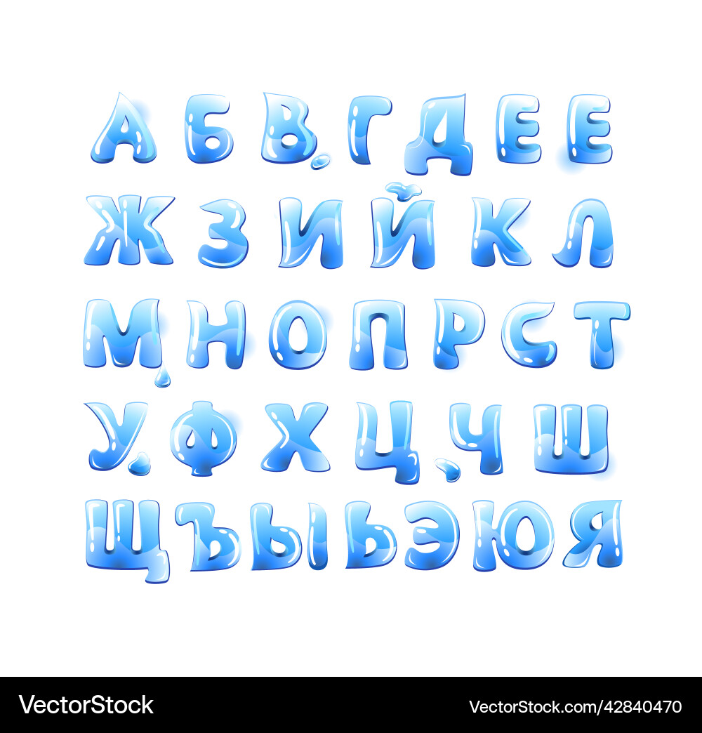 Water font Vector Image