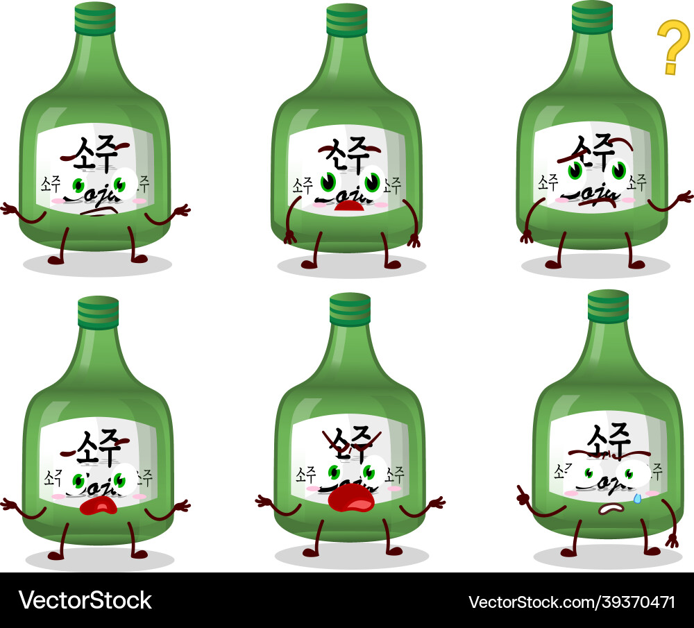 Cartoon character of soju with what expression vector image