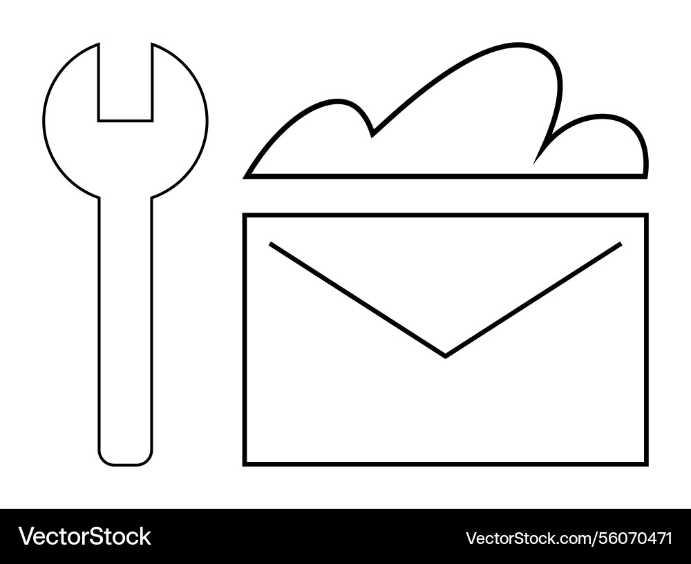 Cloud configuration and email setup tools Cloud configuration and email setup tools vector image