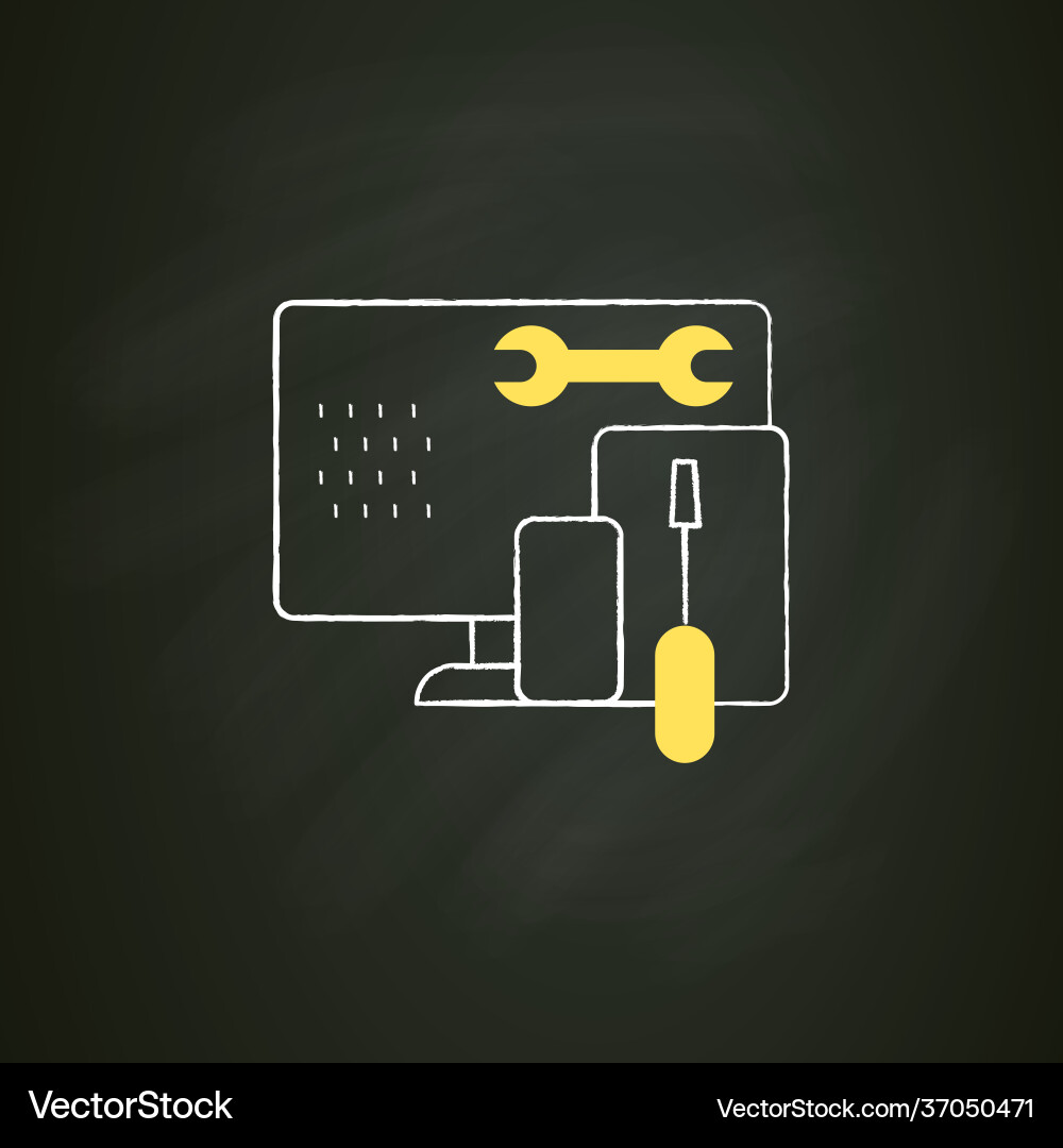 Coding toolkit chalk icon vector image