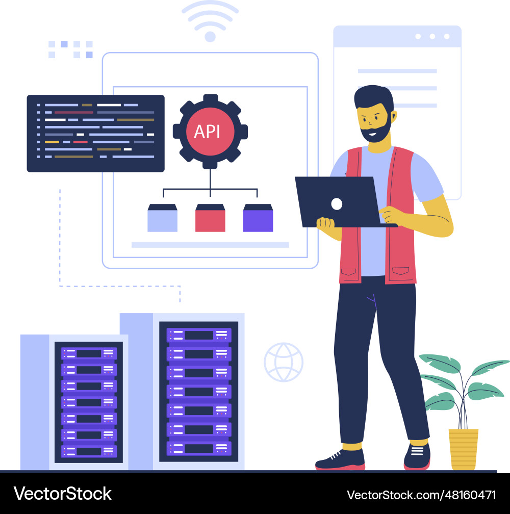 Concept of application programming interface Concept of application programming interface vector image