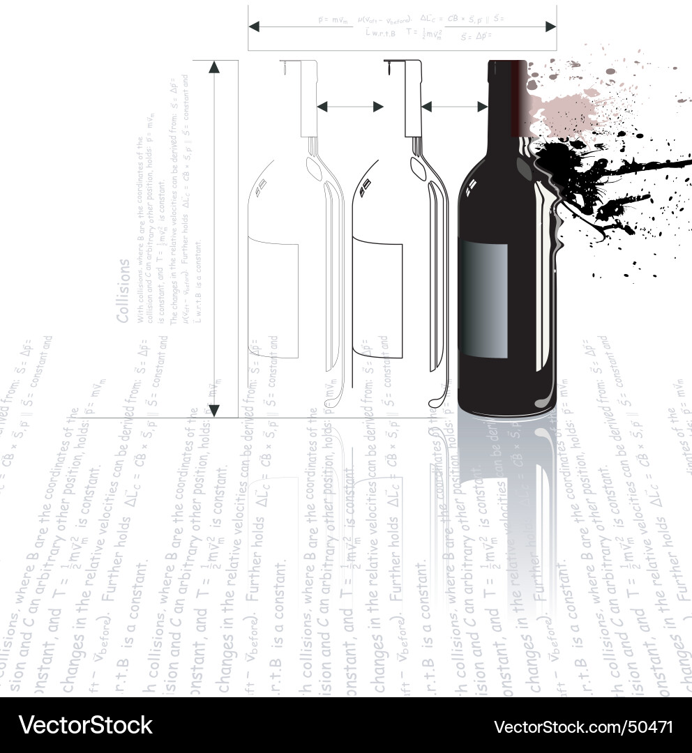Dynamic Bottle Collision - Physics Simulation vector image