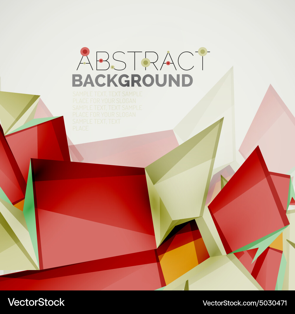 Geometric shapes with sample text abstract vector image