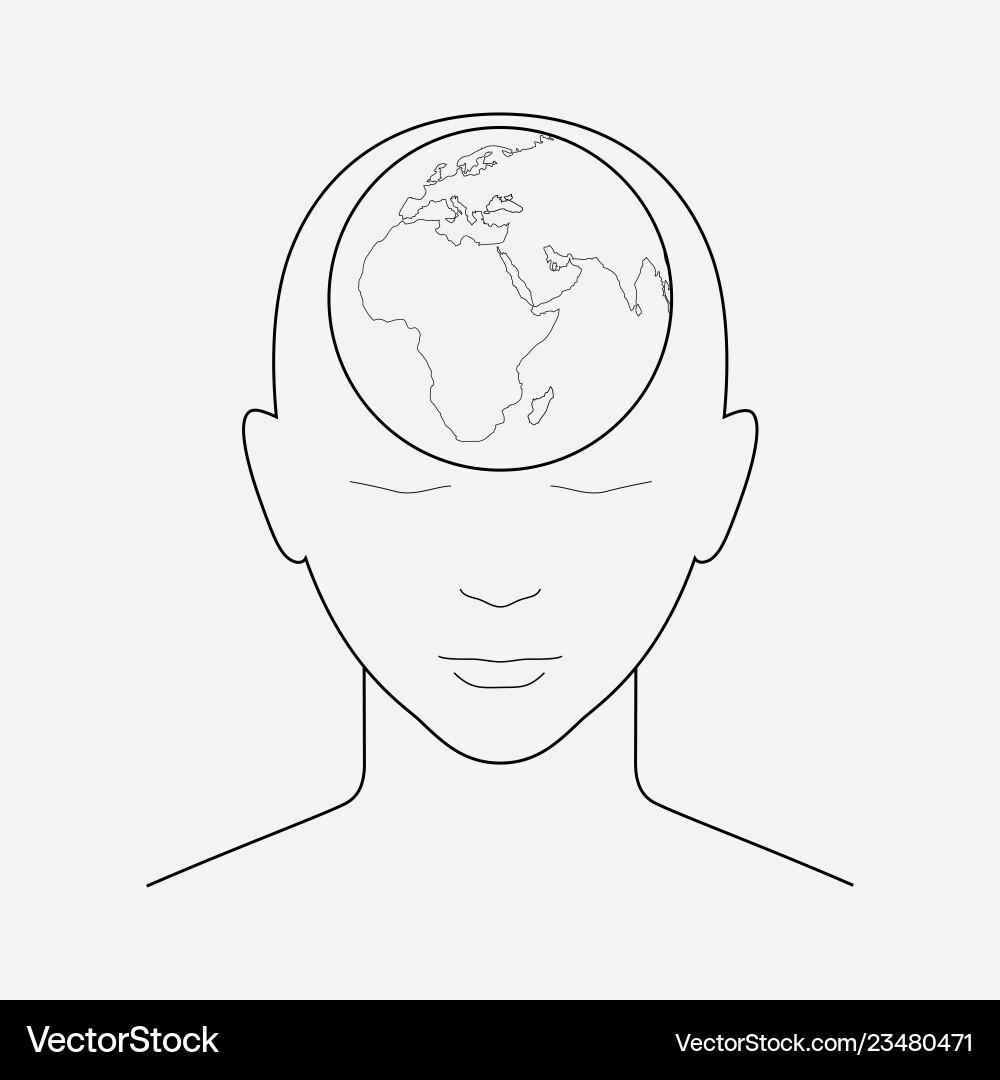 Global thinking icon line element Global thinking icon line element Vector Image