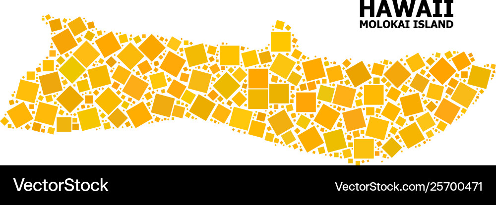 Golden rotated square pattern map molokai vector image