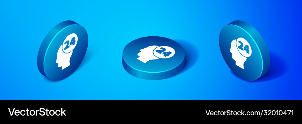 Isometric support operator in touch icon isolated Isometric support operator in touch icon isolated Vector Image