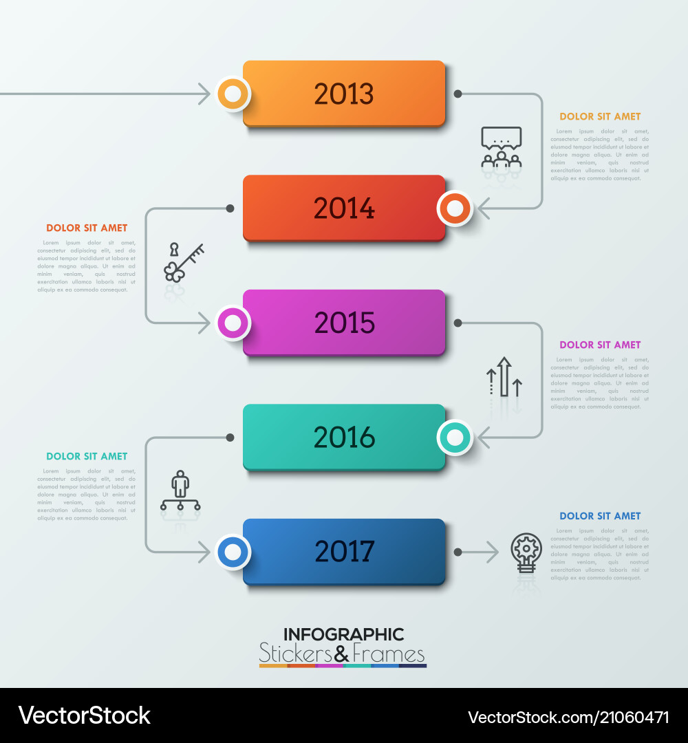 Jahr Progression Infografische Elemente Vektorbild