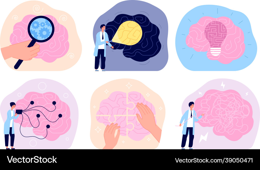 Mental Health Support & Care Royalty Free Vector Image