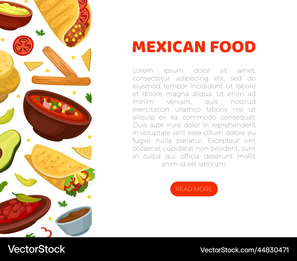 Mexican food web banner mobile app traditional Mexican food web banner mobile app traditional vector image
