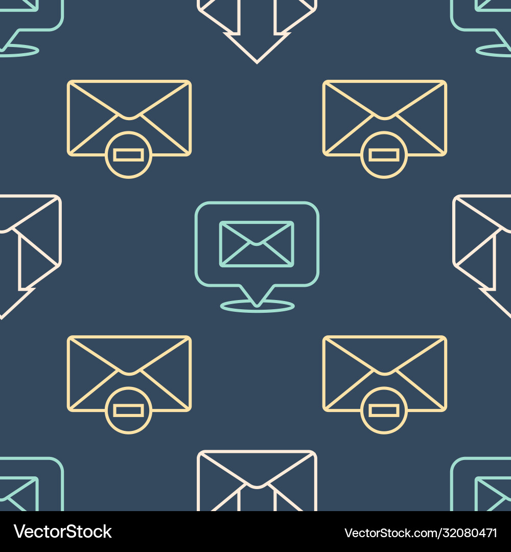 Set line outgoing mail delete envelope and speech Set line outgoing mail delete envelope and speech vector image