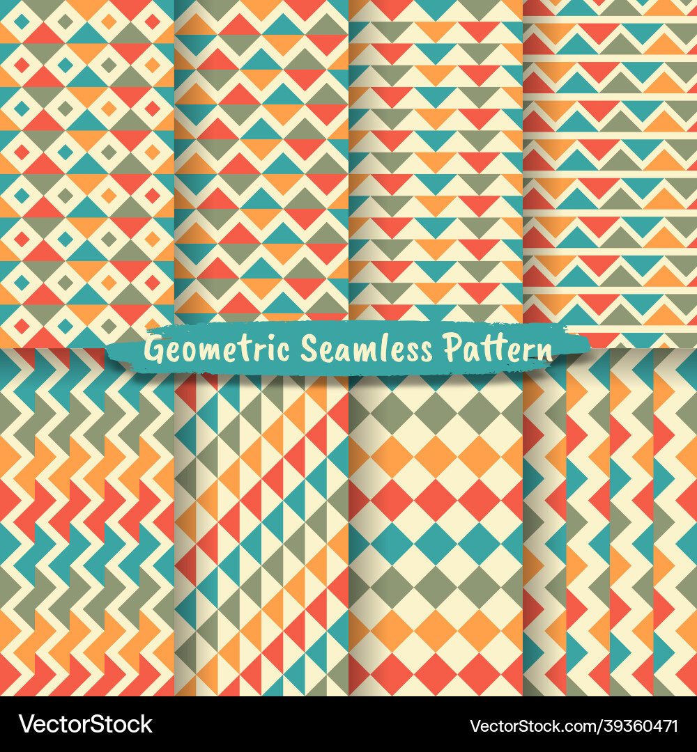 Set of abstract geometric seamless pattern Set of abstract geometric seamless pattern vector image