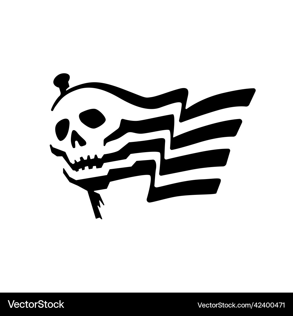 Skull flag death nation logo icon Skull flag death nation logo icon vector image