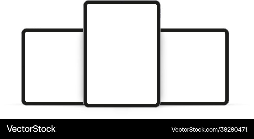 Tablet computers mockups with blank screens Tablet computers mockups with blank screens vector image