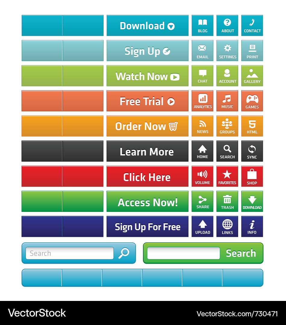 Web Interface Elements vector image