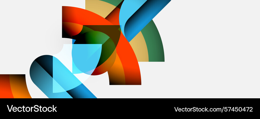 Abstract colorful shapes overlap creating dynamic Abstract colorful shapes overlap creating dynamic Vector Image