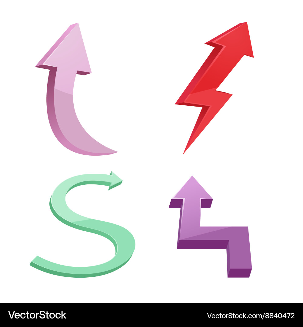 Arrow direction design color set Vector Image