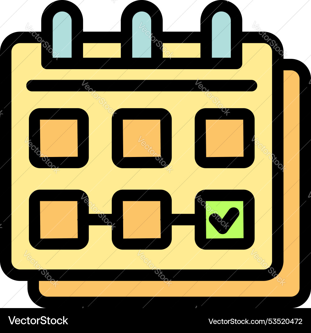 Calendar showing days passing with check mark Calendar showing days passing with check mark vector image