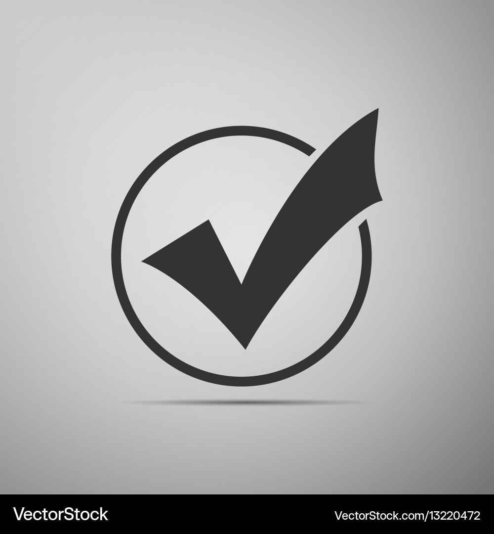 Check list button icon mark in round sign vector image