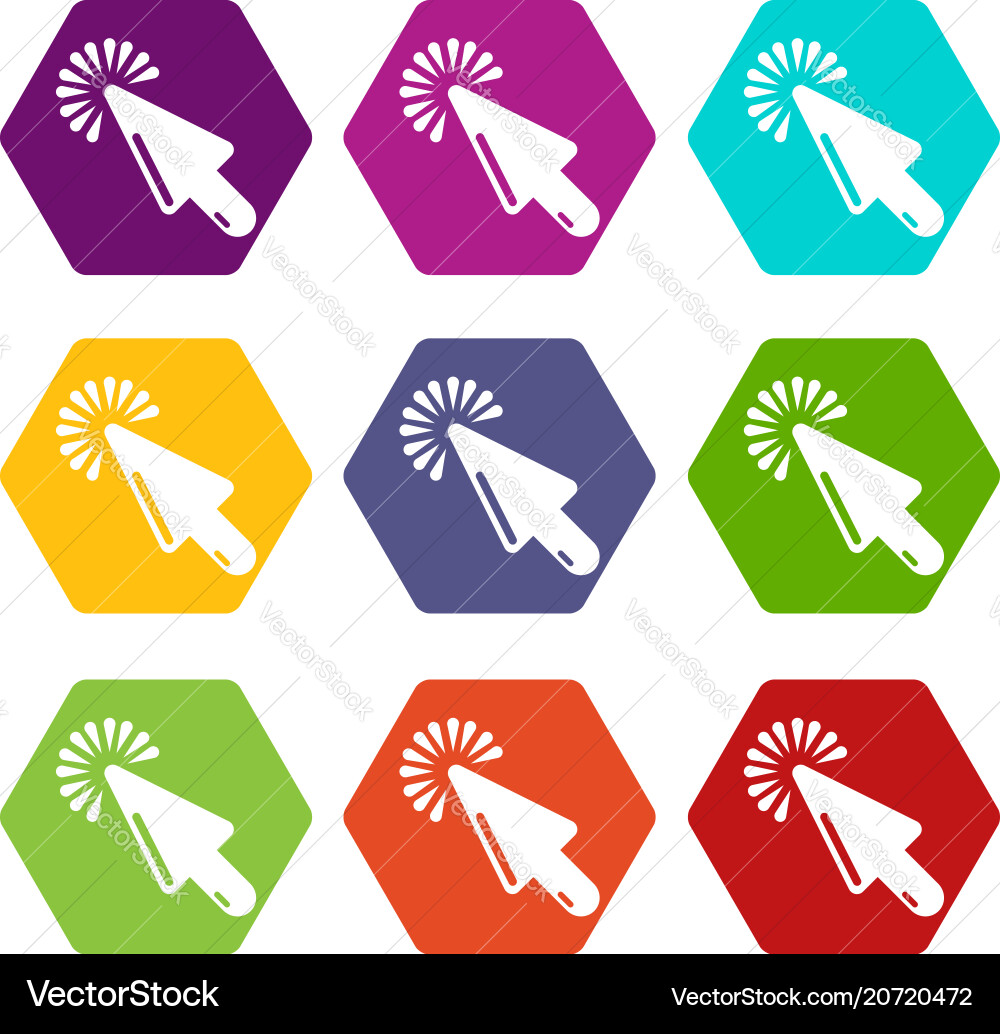 Cursor website icons set 9 Vector Image
