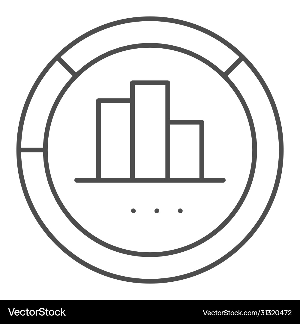 Diagrams circle and histogram thin line icon Diagrams circle and histogram thin line icon vector image