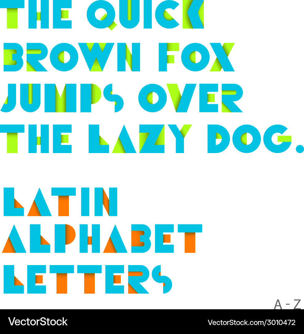Geometric shapes alphabet letters shadow vector image