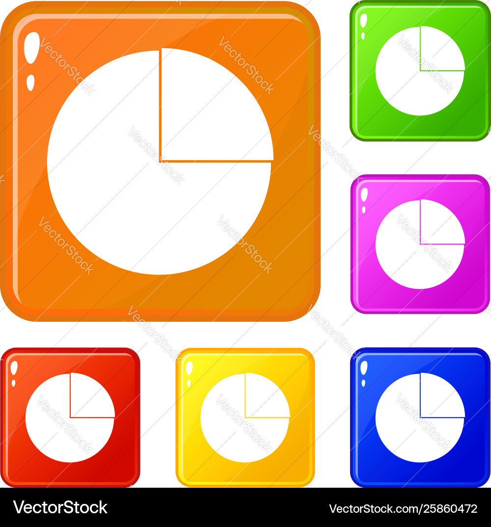 Graphs chart statistic icons set color Graphs chart statistic icons set color vector image