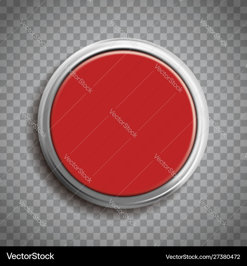 Isolated Red Button on Transparent Background vector image