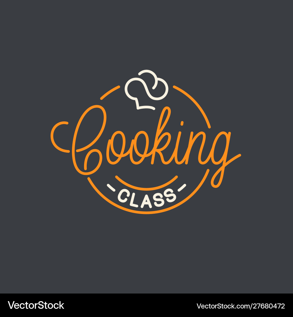 Kochen Klasse Logo runde lineare Kochmütze Kochen Klasse Logo runde lineare Kochmütze vektorbild
