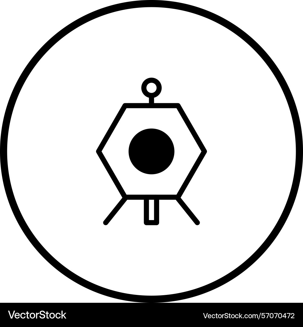 Minimalist geometric device within circle frame Minimalist geometric device within circle frame Vector Image