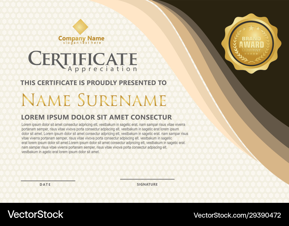 Modern certificate template with flow lines Modern certificate template with flow lines Vector Image