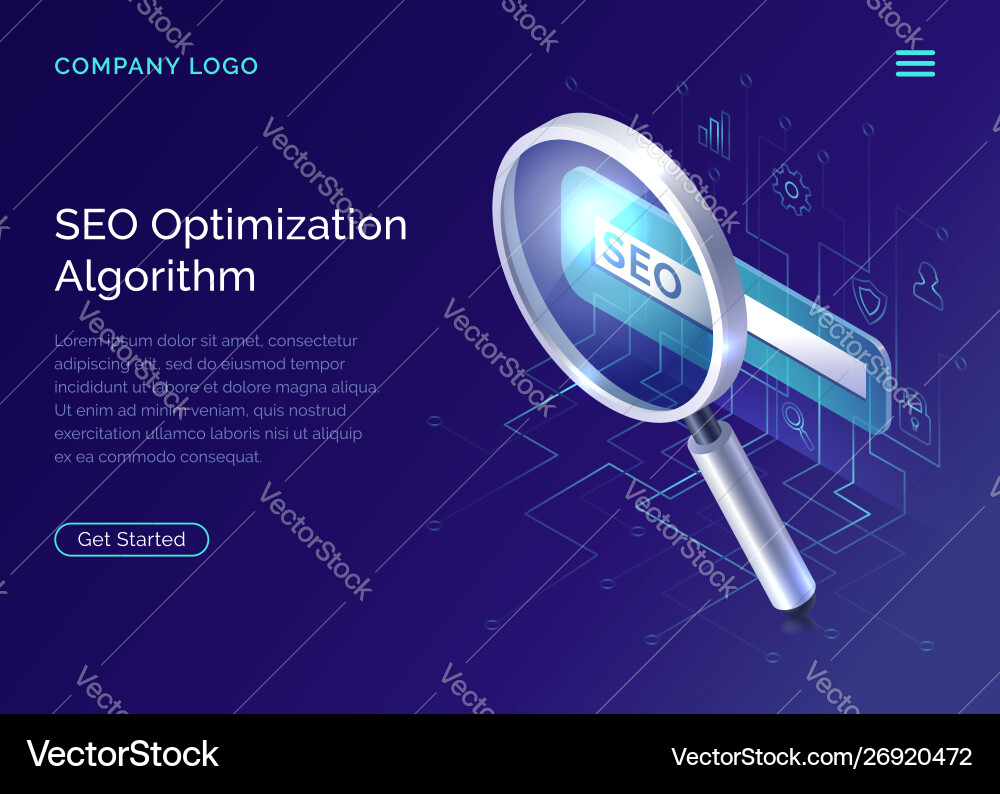 SEO Algorithm & Data Analysis vector image