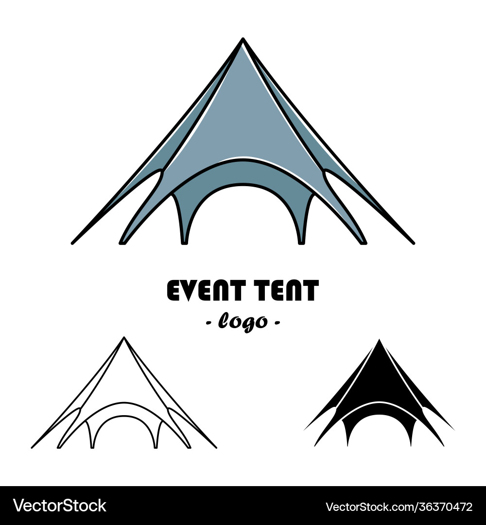 Set event tent line art and simple style Set event tent line art and simple style vector image