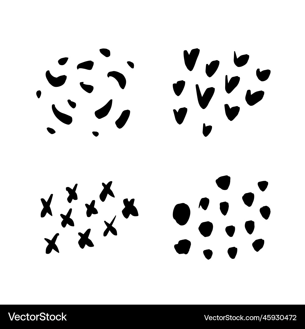 Set of hand drawn black spots Set of hand drawn black spots vector image