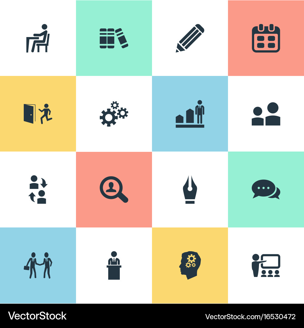 Set of simple icons element vector image