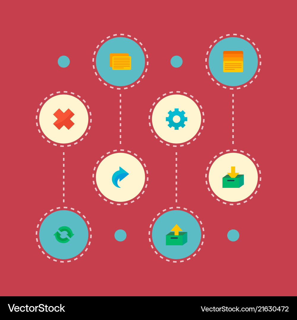 Set task manager icons flat style symbols Set task manager icons flat style symbols vector image
