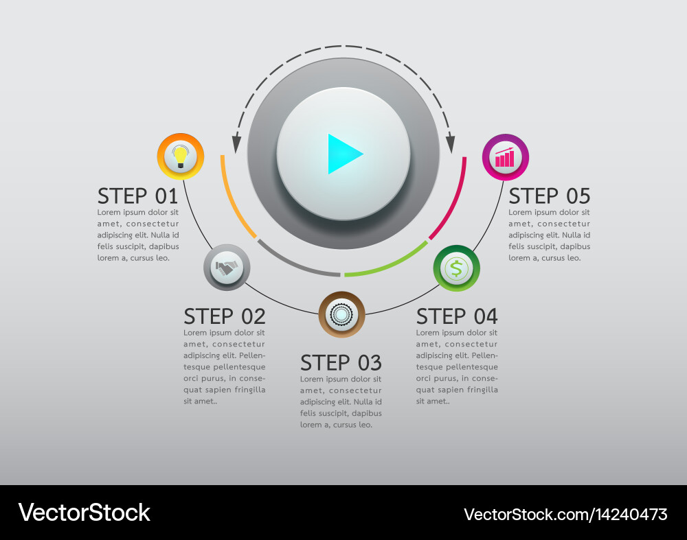 Abstract button infographic option template Vector Image