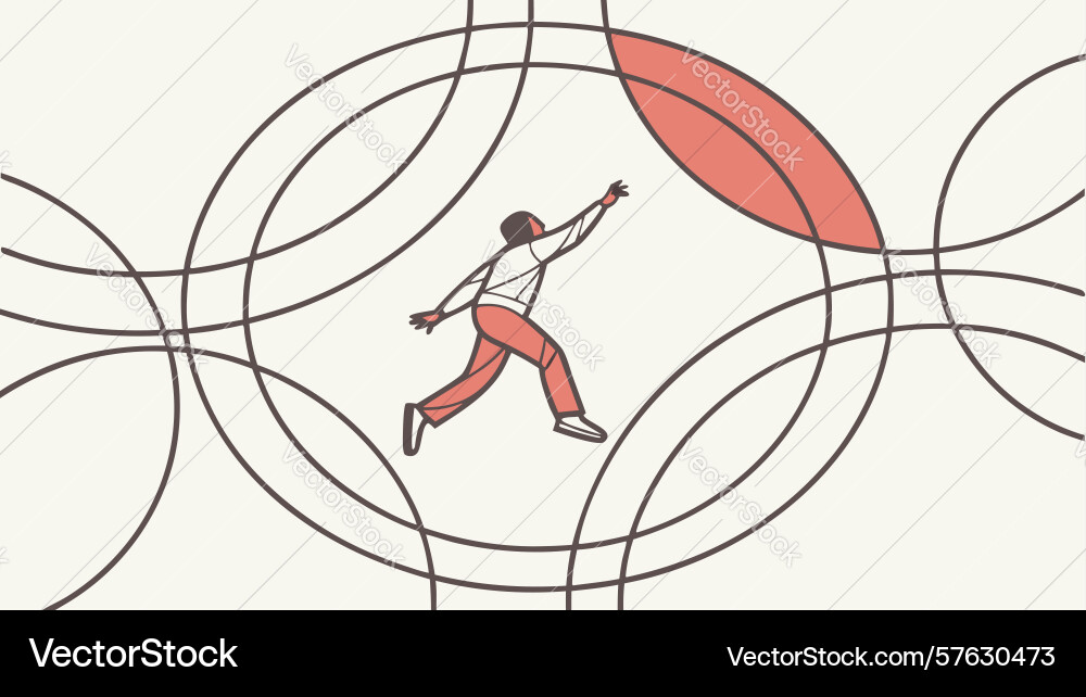 Abstract runner dynamic movement art design Vector Image
