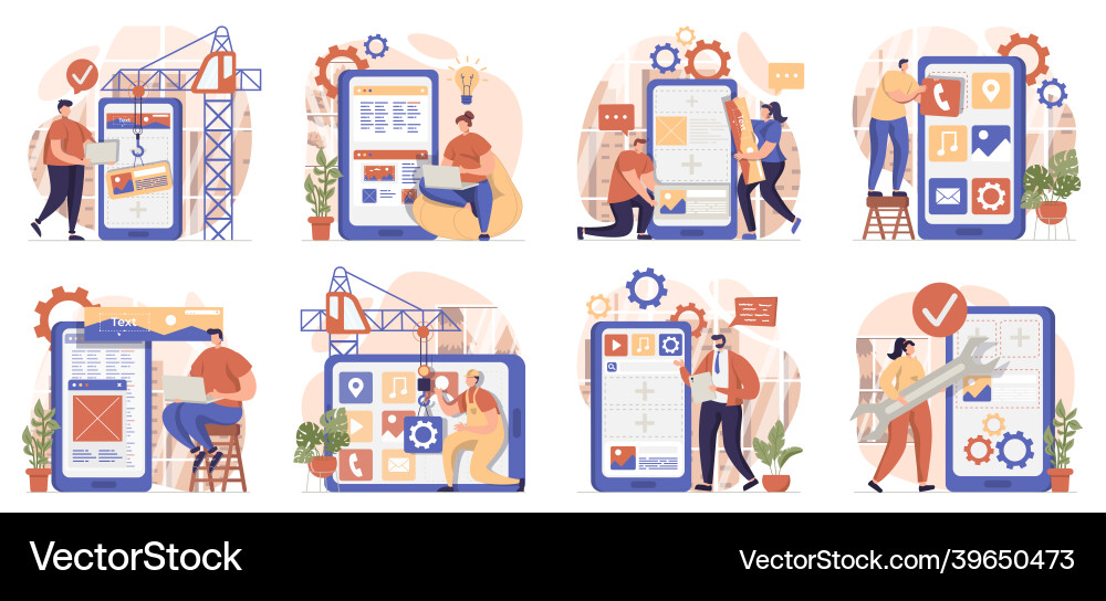 App Development & UI Scenes vector image